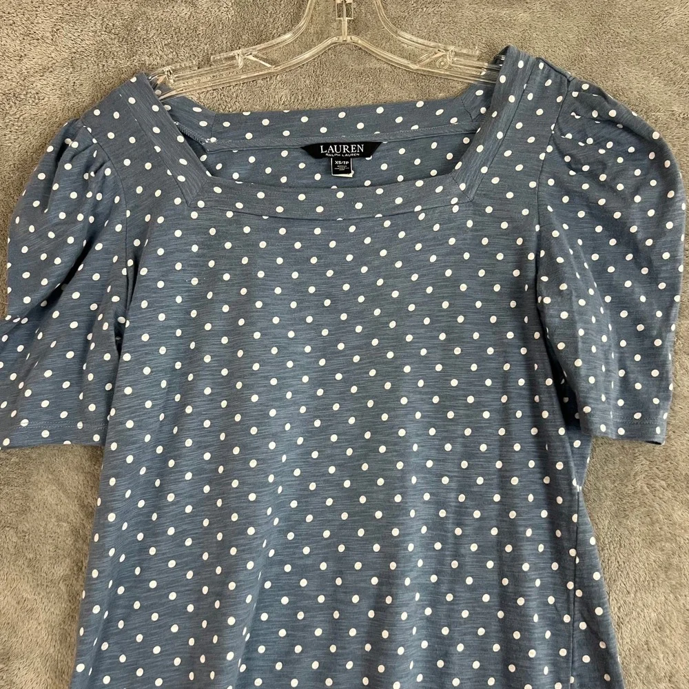 Ralph Lauren Black Label Puff Sleeve T Shirt Womens XS Casual Preppy